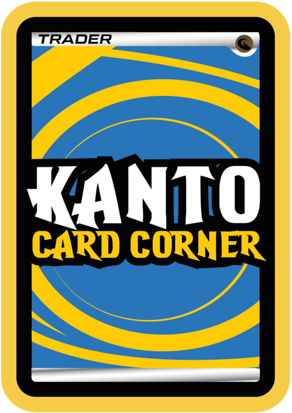 Kanto Card Corner card holder with blue and yellow design on a white background